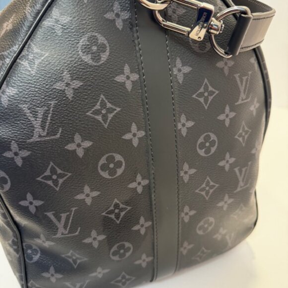 Louis Vuitton Keepall Bandouliere 55 Monogram Eclipse Duffle Bag - Picture 7 of 11